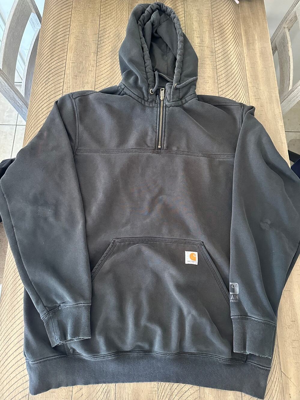 Carhartt Rain Defender Heavyweight 1/4 Zip Hoodie Men's XL Defects